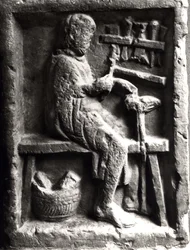 Cordonnier au travail, relief d